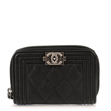 boy chanel quilted zipped coin purse